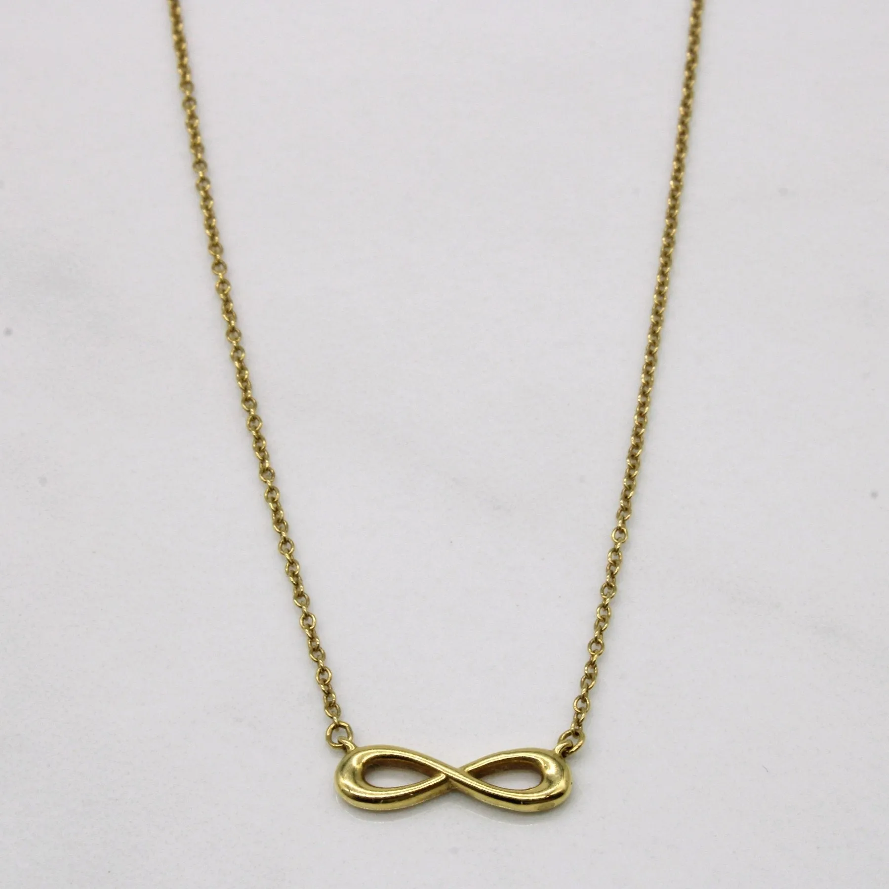 'Tiffany & Co' Infinity Pendant Necklace in 18k Gold | 16" | Vibrant Feel