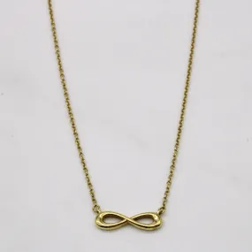 'Tiffany & Co' Infinity Pendant Necklace in 18k Gold | 16" | Vibrant Feel