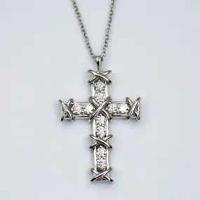 Perfect Fit 'Tiffany & Co.' Jean Schlumberger Ten Diamond Cross Pendant Necklace  | 0.35ctw |