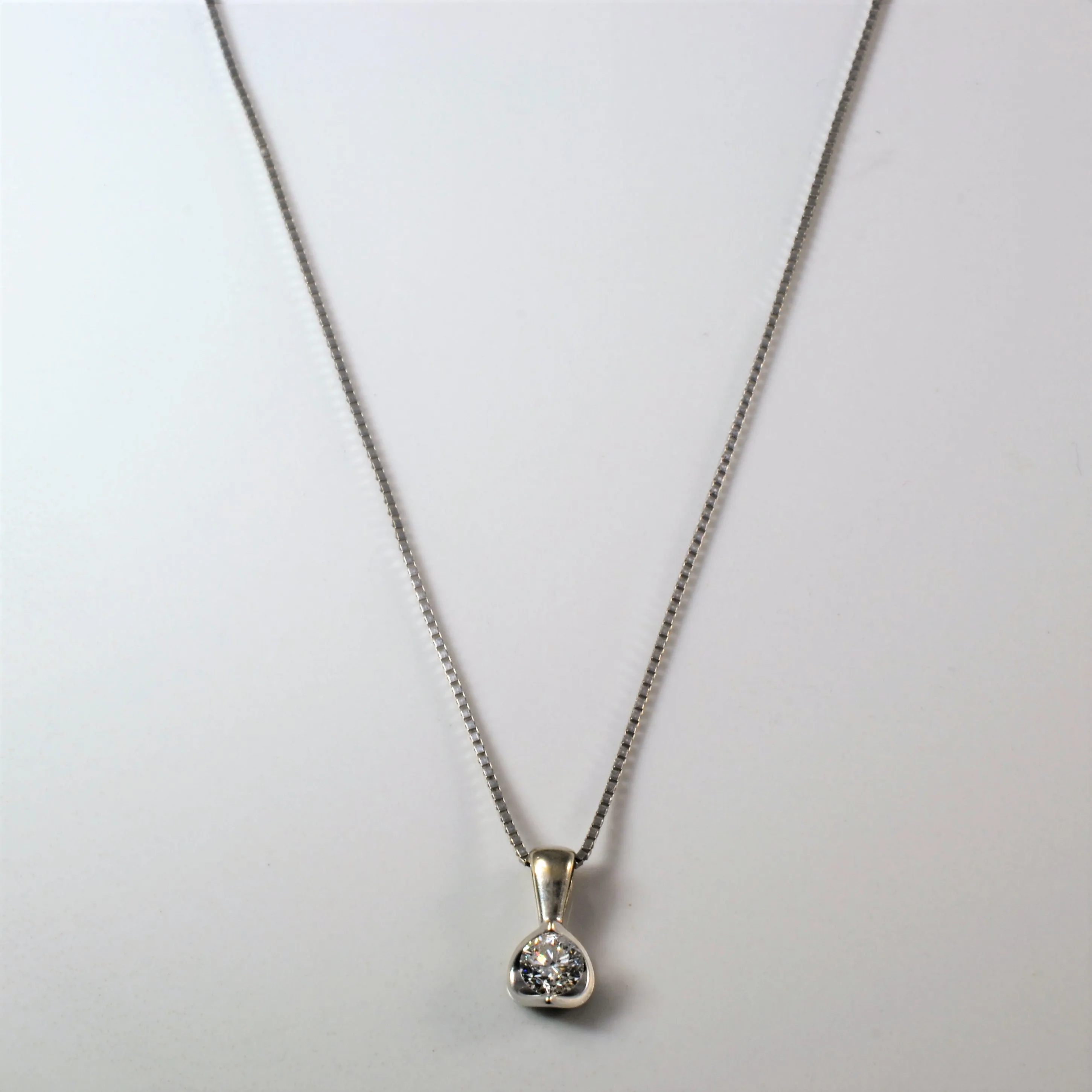 Half Moon Diamond Solitaire Necklace | 0.30ct | 20" | Expressive Touch