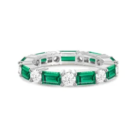 Timeless Created Emerald and Lab Grown Diamond Eternity Band Exclusive Accessory