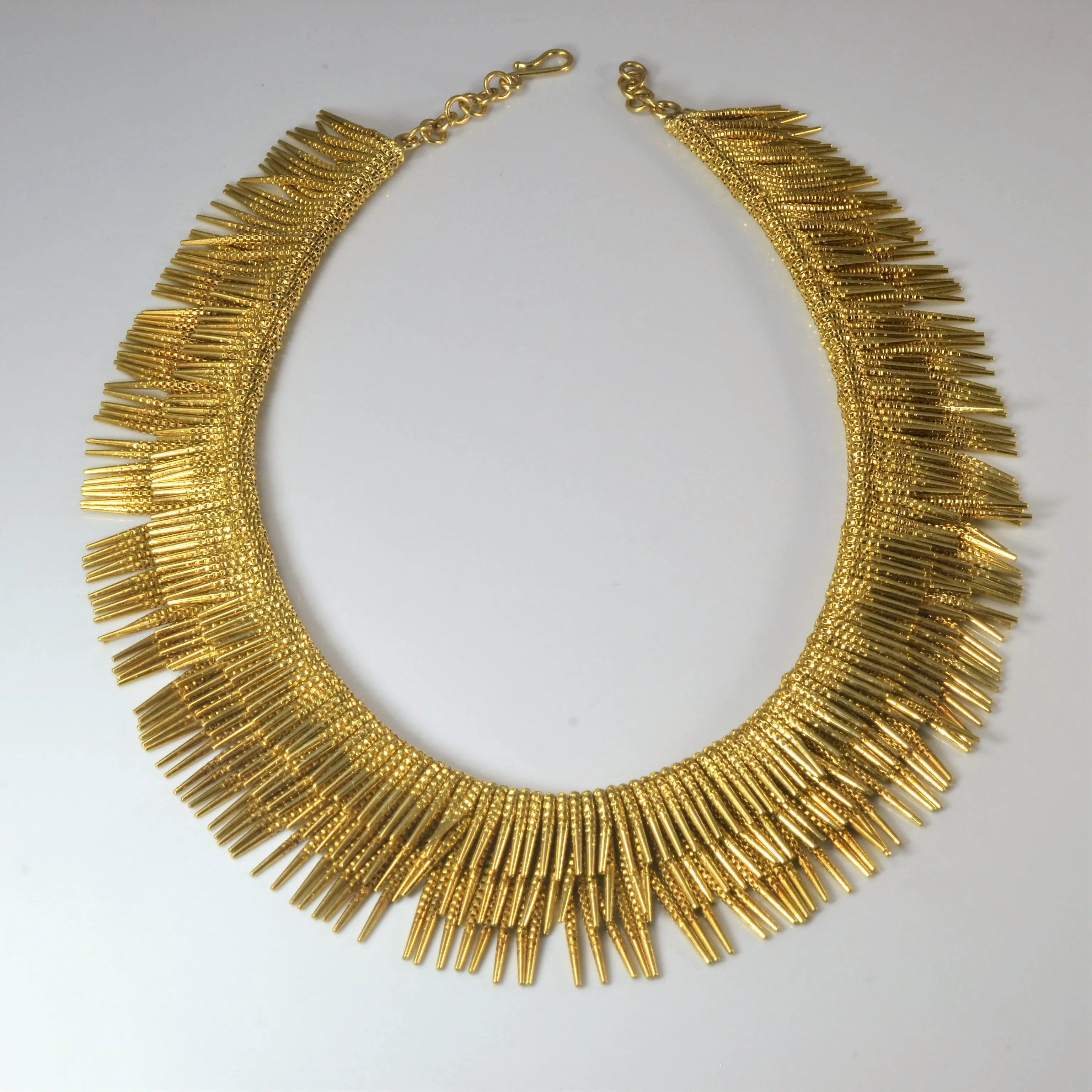 Bold Feature Fringe 18k Gold Collar Necklace | 15" |