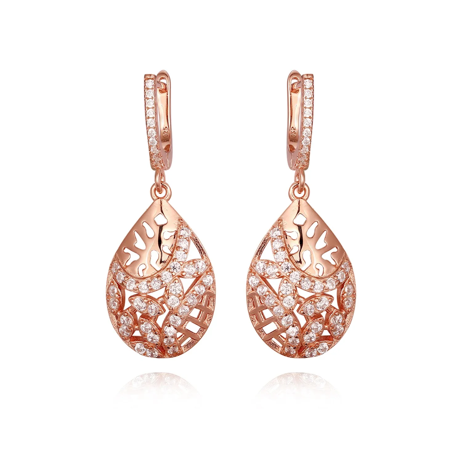 Sterling Silver Teardrop CZ Design Earring Gorgeous Finish Wedding Decoration