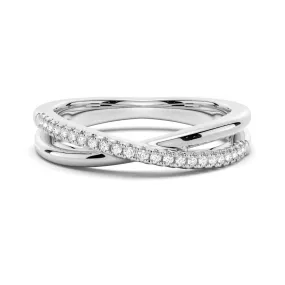 Elegant Finish Fine Design Petite Twisted Band Sterling Silver Wedding Band