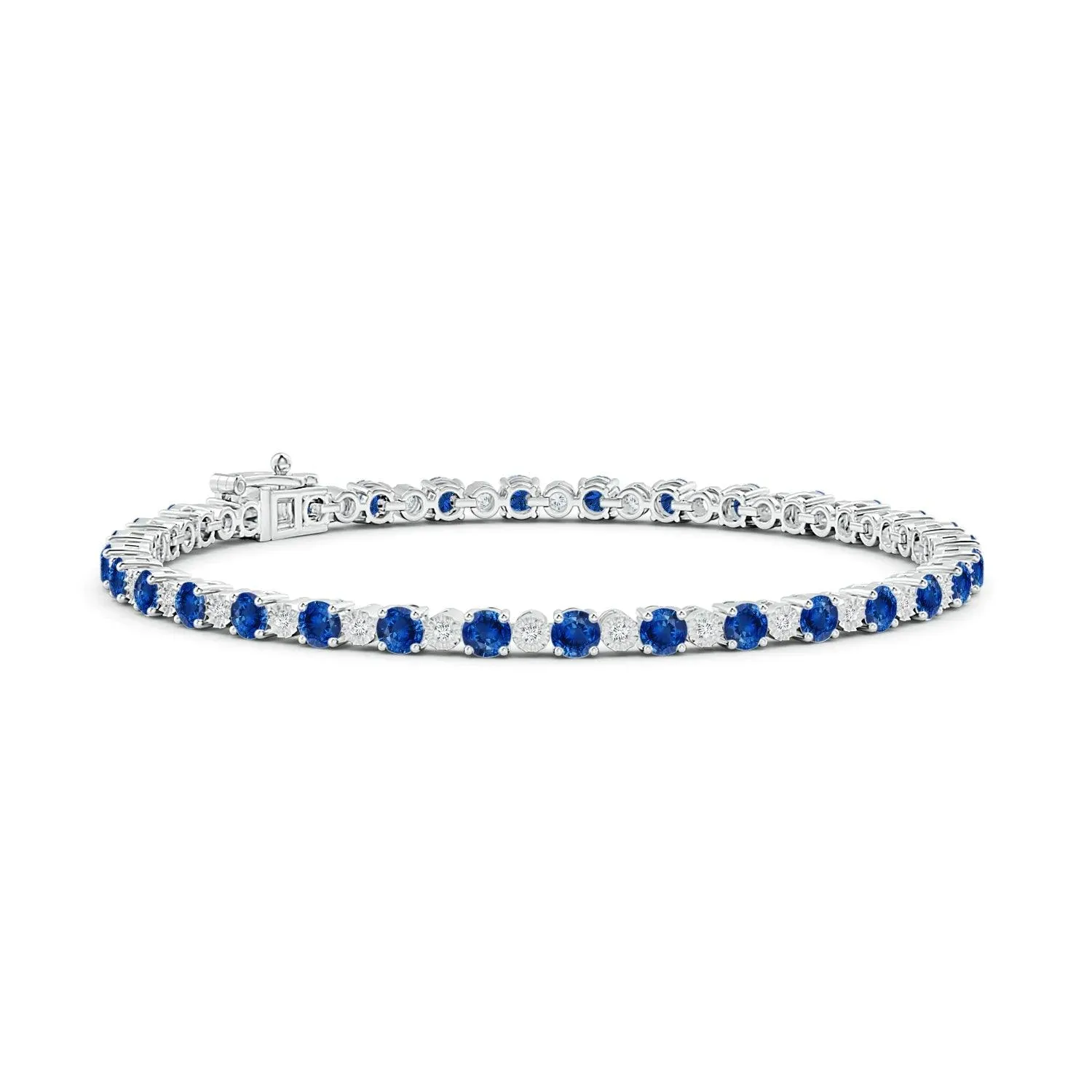 4.8 CT. Sapphire and Brilliant Moissanite Tennis Bracelet Allure Touch Luxury Pick