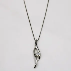 Diamond Bypass Pendant & 14k Necklace | 0.18ct | 18" | Chic Day