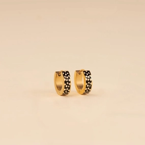 Black Fawn-print Chunky Huggie Hoop Earrings Creative Decoration