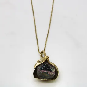 Treated Quartz Geode Necklace | 18" | Dazzling Glow Luxury Impression