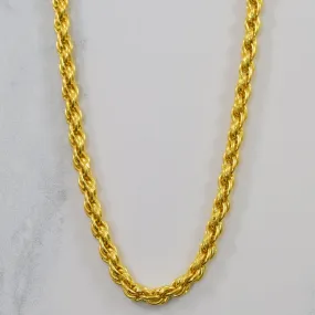 24k Yellow Gold French Rope Chain | 26" | Classic Lines