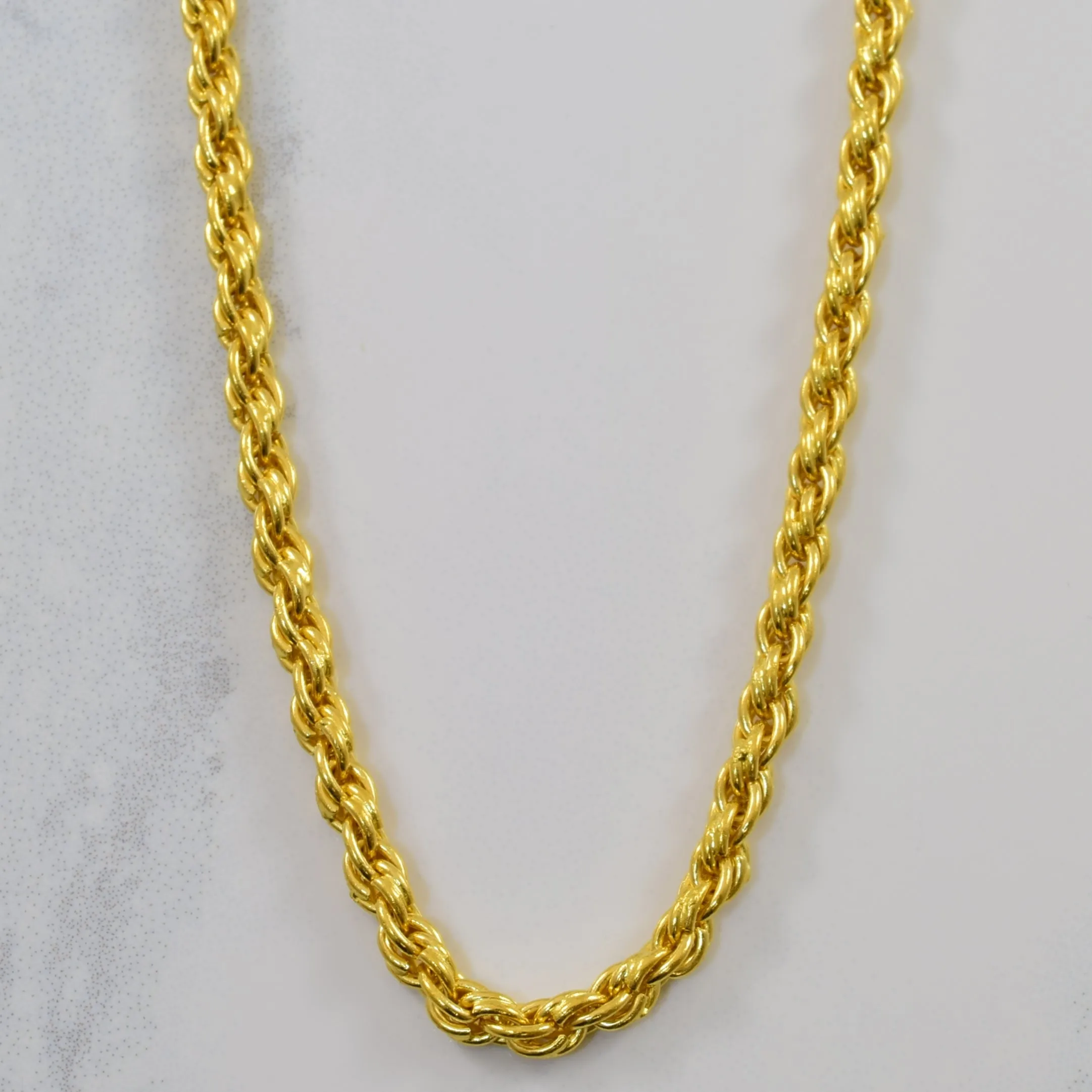 24k Yellow Gold French Rope Chain | 26" | Classic Lines