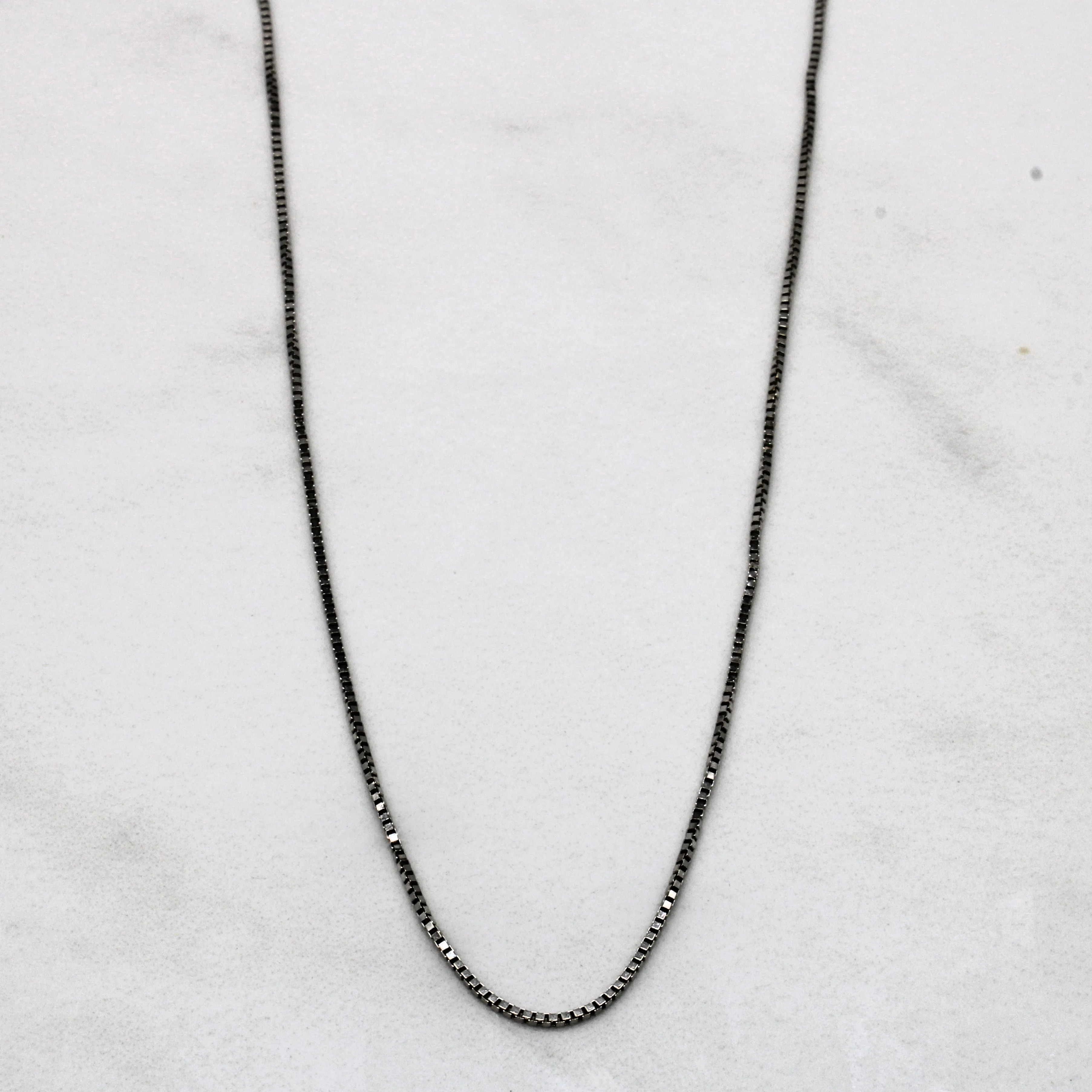 14k White Gold Box Chain | 15.5" | City Stroll Creative Match