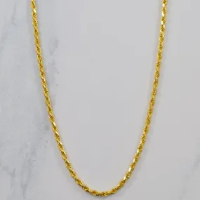 22k Yellow Gold Twisted Rope Chain | 17" | Clean Accent Bridal Accent