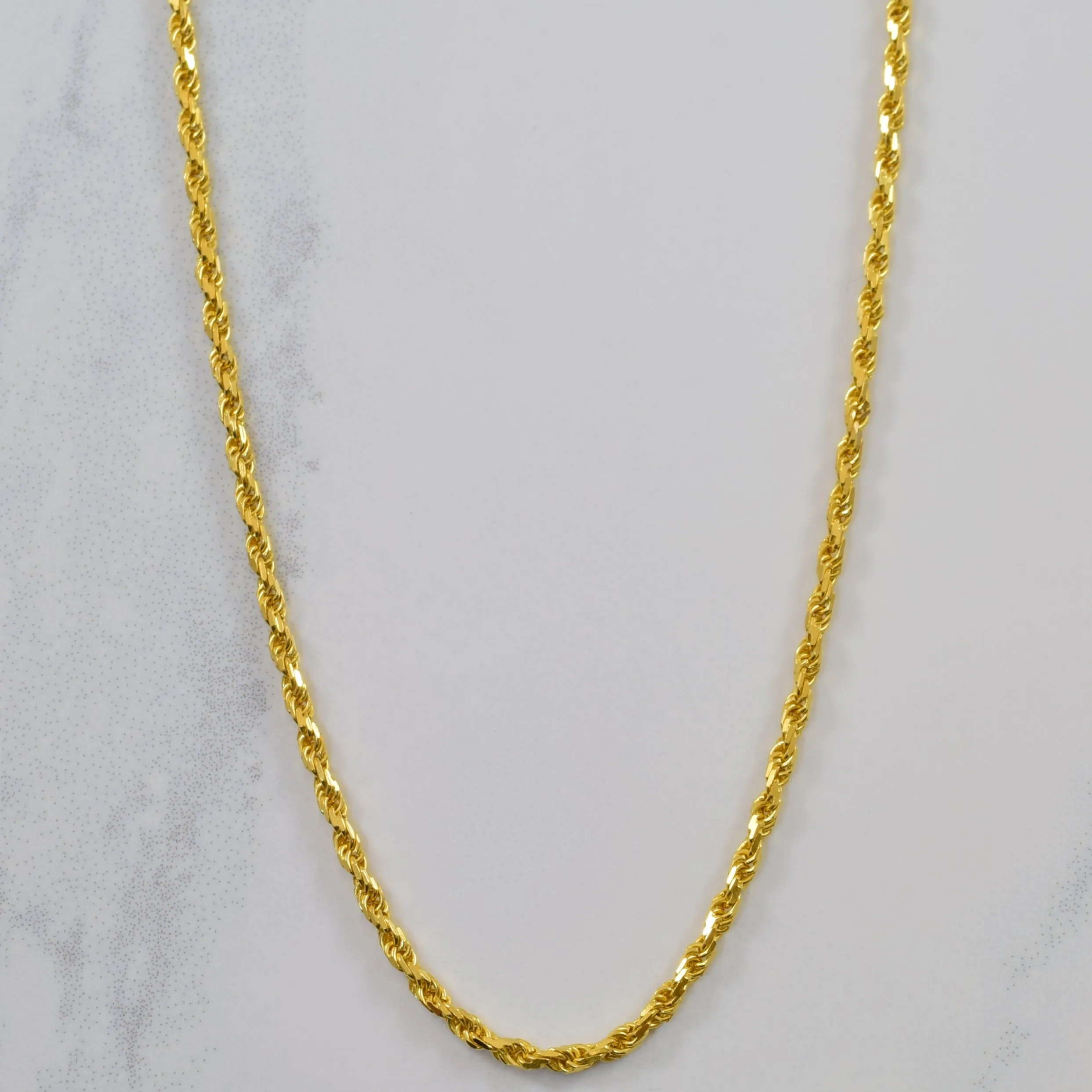 22k Yellow Gold Twisted Rope Chain | 17" | Clean Accent Bridal Accent