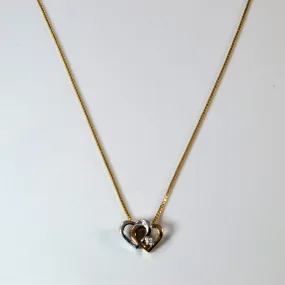 Diamond Double Heart Necklace | 0.015ct | 18" | Graceful Touch Color Pop
