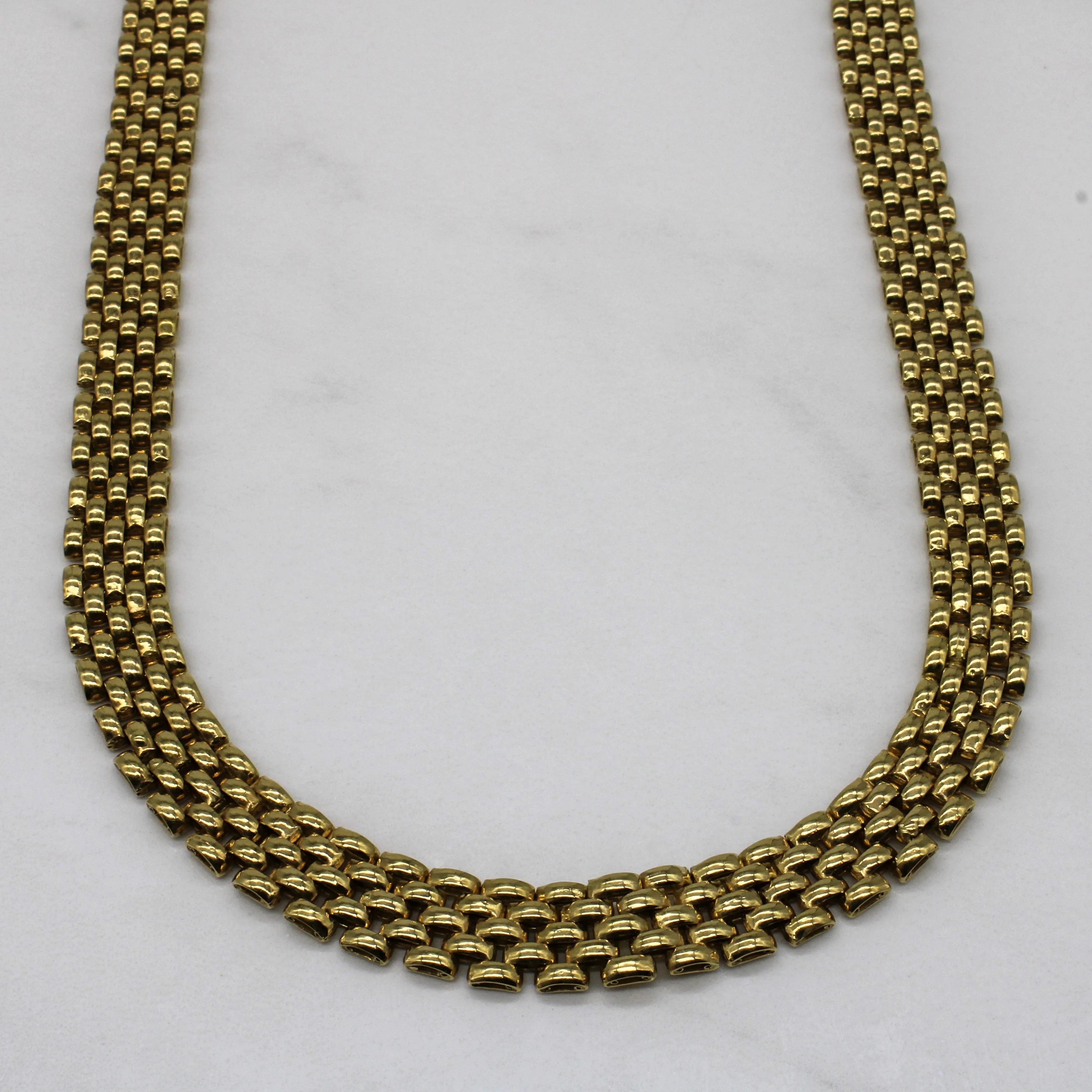 18k Yellow Gold Panther Chain | 18" | Glittering Sparkle