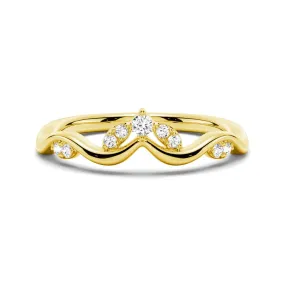 Personal Gift Winding Willow Curved Moissanite Wedding Band