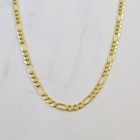 14k Yellow Gold Figaro Chain | 25" | Elegant Craft