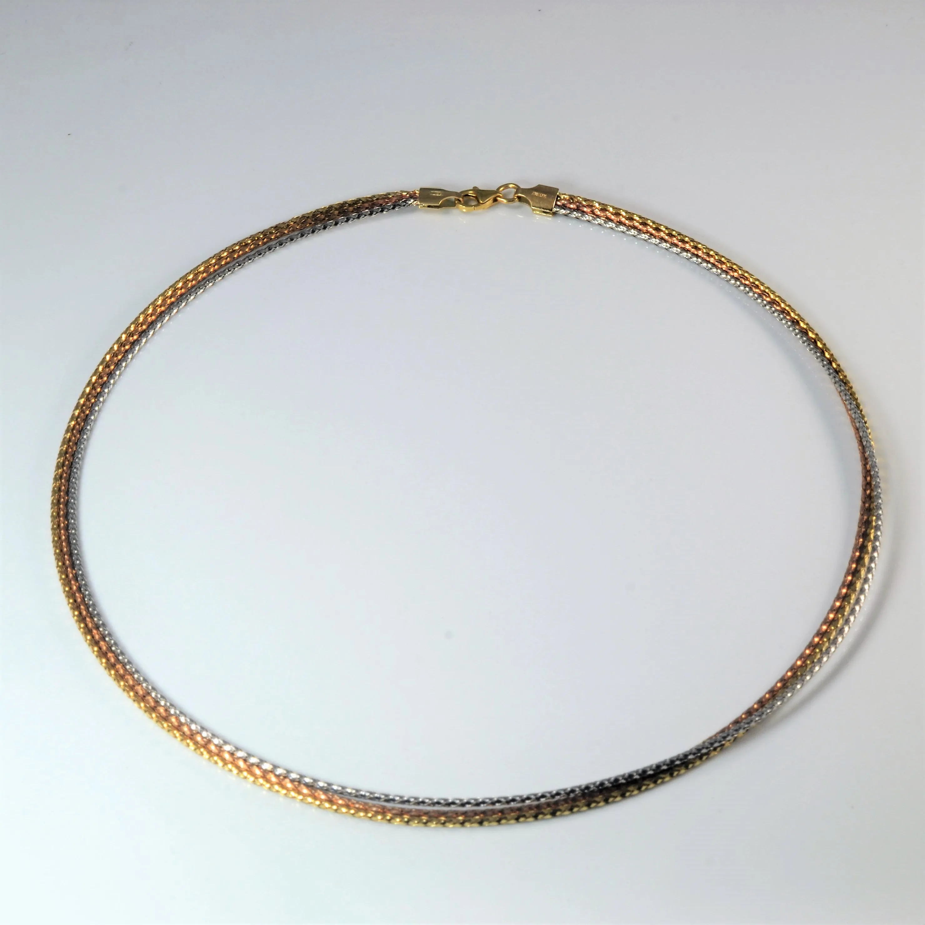 Tri Gold Multi Chain Choker | 15.5" | Luxury Shine