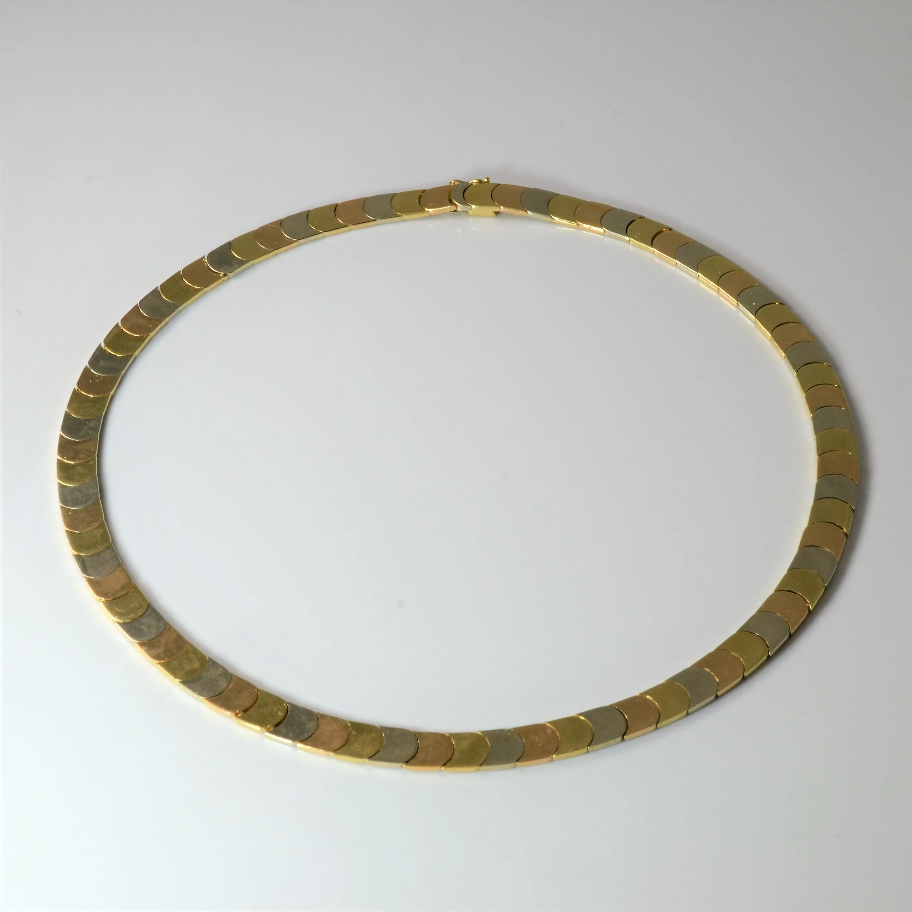 Festive Touch Tri Tone Gold Choker Necklace | 16.5" |