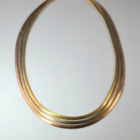 Triple Strand Omega Chain Necklace | 18" | Urban Touch Brunch Look