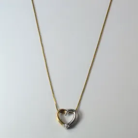Allure Detail Two Tone Diamond Heart Necklace | 0.02ct | 18" |