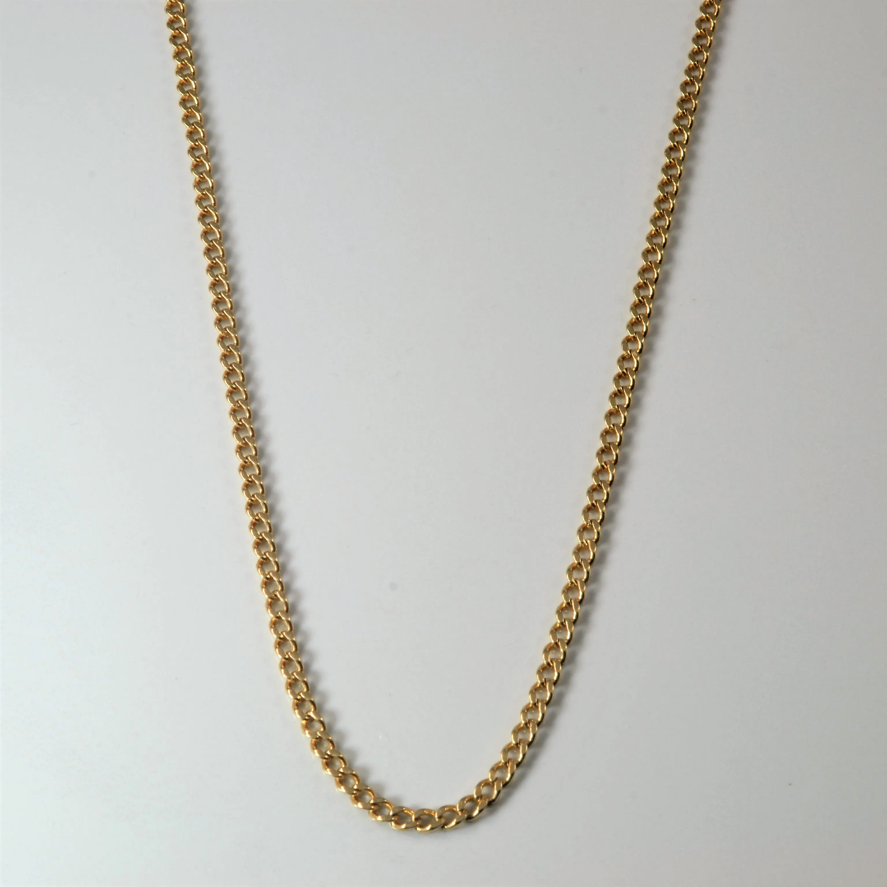 10k Yellow Gold Curb Chain | 24" | Soft Highlight Dusk Style