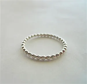 Winter Gift Silver Bead String Stacker