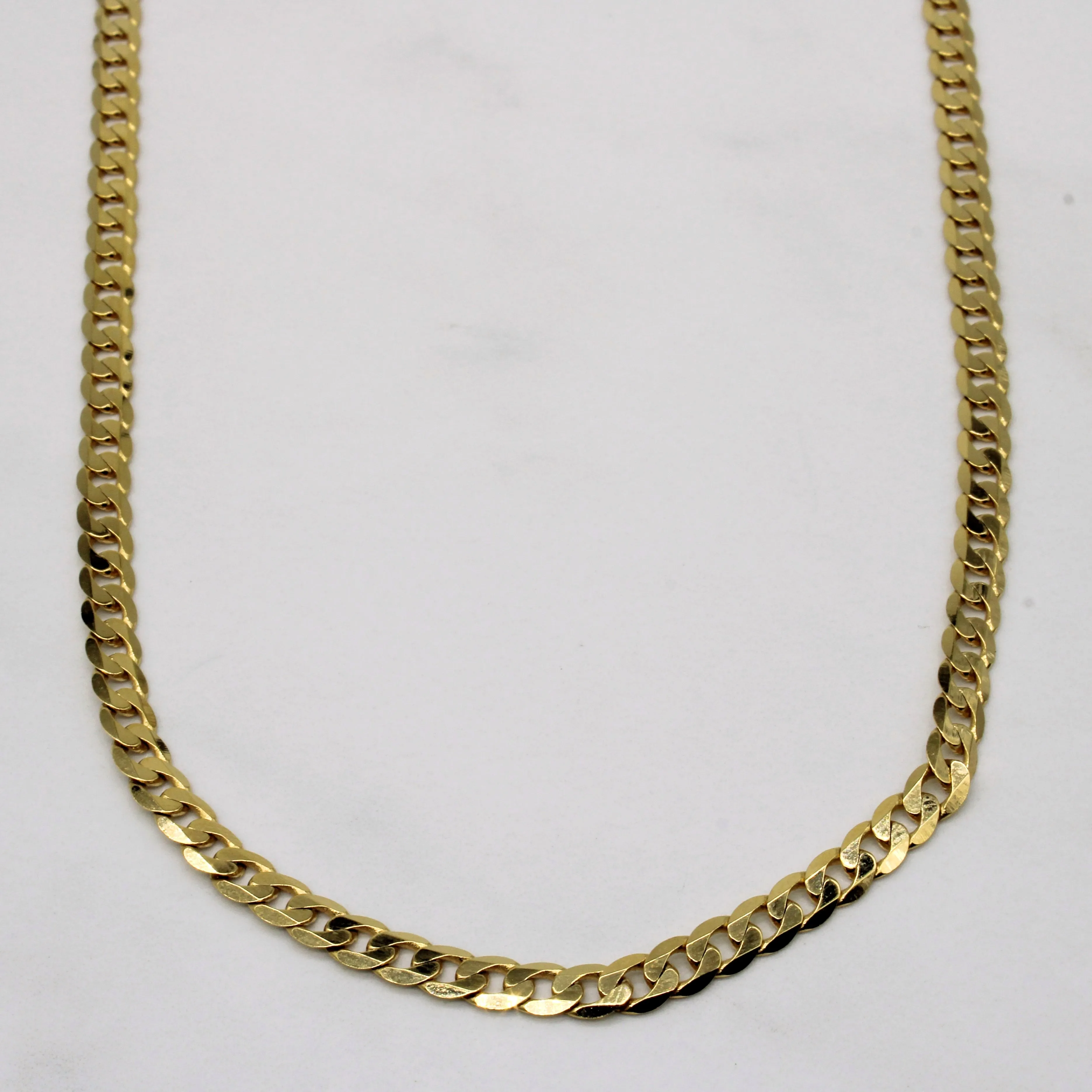 10k Yellow Gold Curb Chain | 22" | Holiday Style Delicate Finish