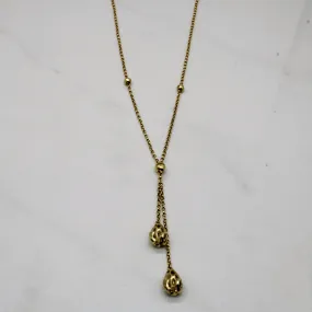 Chic Gem Impeccable Touch 14k Yellow Gold Drop Pendant Necklace | 18" |