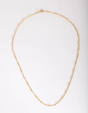 Gold Plated Sterling Silver Bead Chain Necklace Handmade Elegance Light Radiance