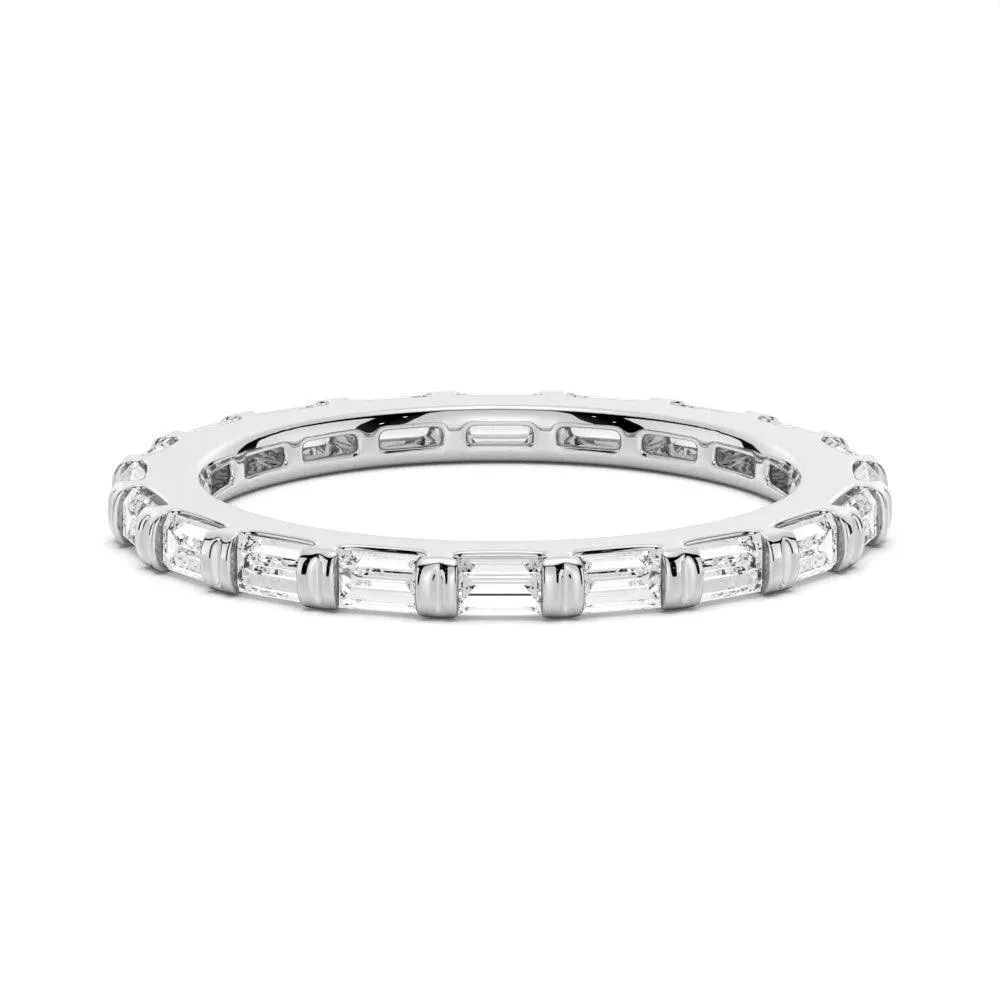 Glam Vibe 1.2 CT. Slim Baguette Moissanite Stackable Band
