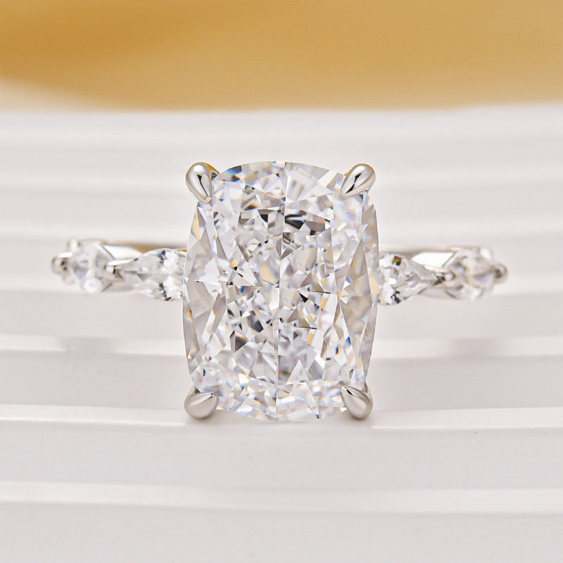 Party essential Vintage 5.5Ct Cushion Cut Engagement Ring In Sterling Silver For Women