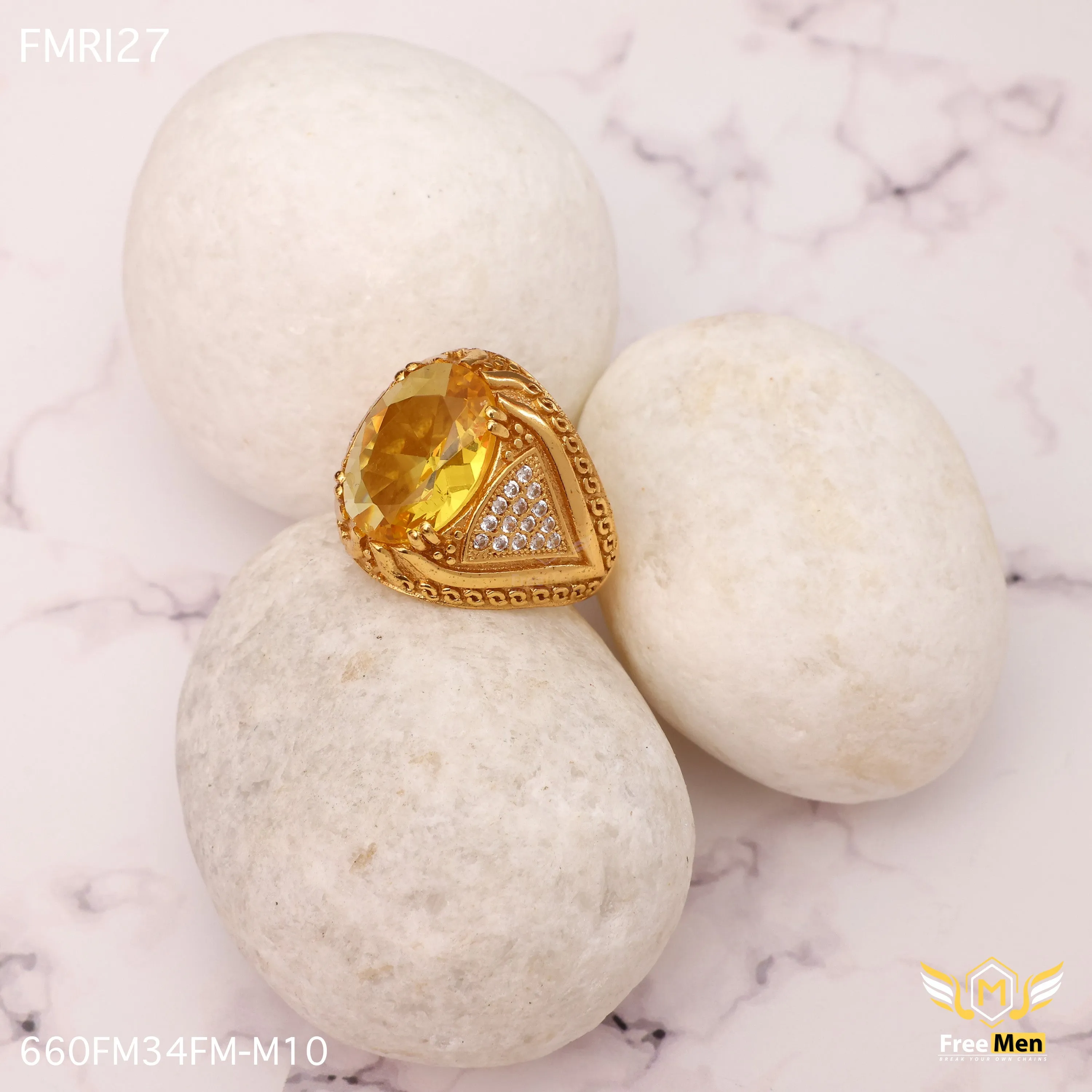 Freemen Oviform Yellow AD Design Golden Ring - FMRI27 Warm Finish
