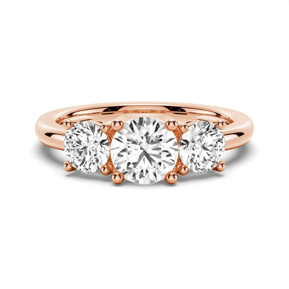 3 Stone Shared Prong Set Moissanite Anniversary Band Classic Item Autumn Gift