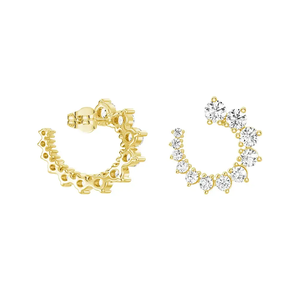 Sculpted Accent All Day Spark Asymmetrical Constellations Scattered Diamond Stud Earrings
