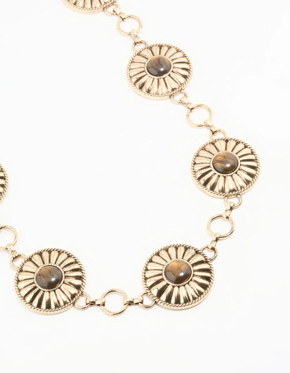 Antique Gold Bohemian Disc Belt Everyday Finish