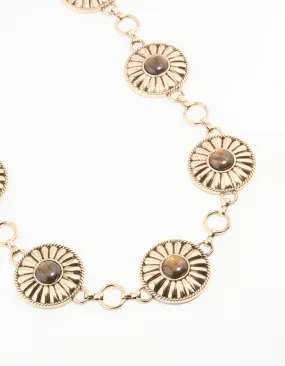 Antique Gold Bohemian Disc Belt Everyday Finish