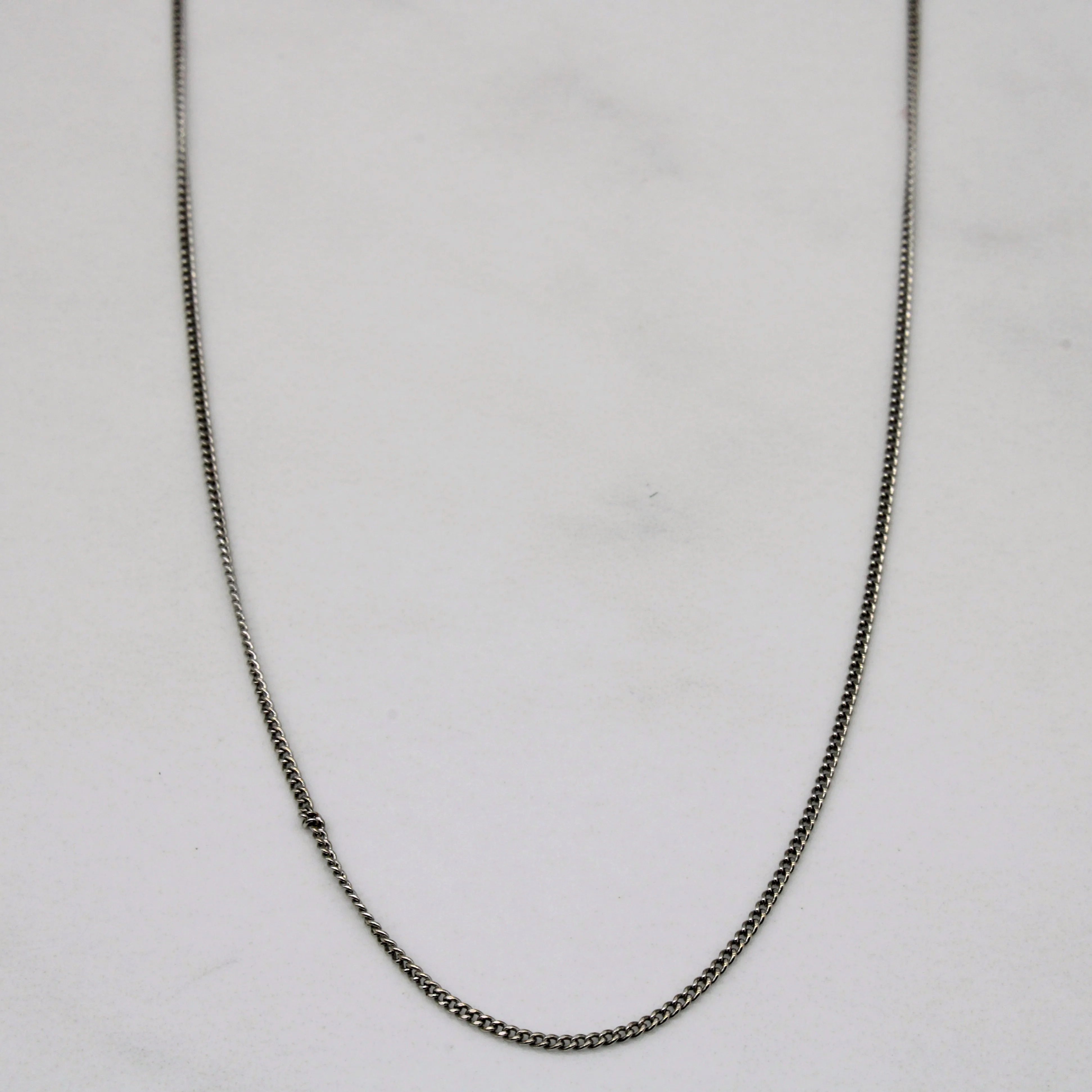 18k White Gold Curb Link | 16" | Night Out Look Bold Touch