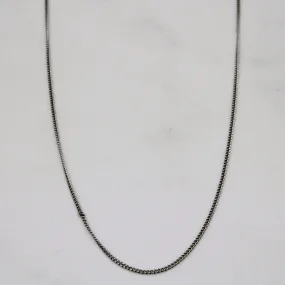 18k White Gold Curb Link | 16" | Night Out Look Bold Touch