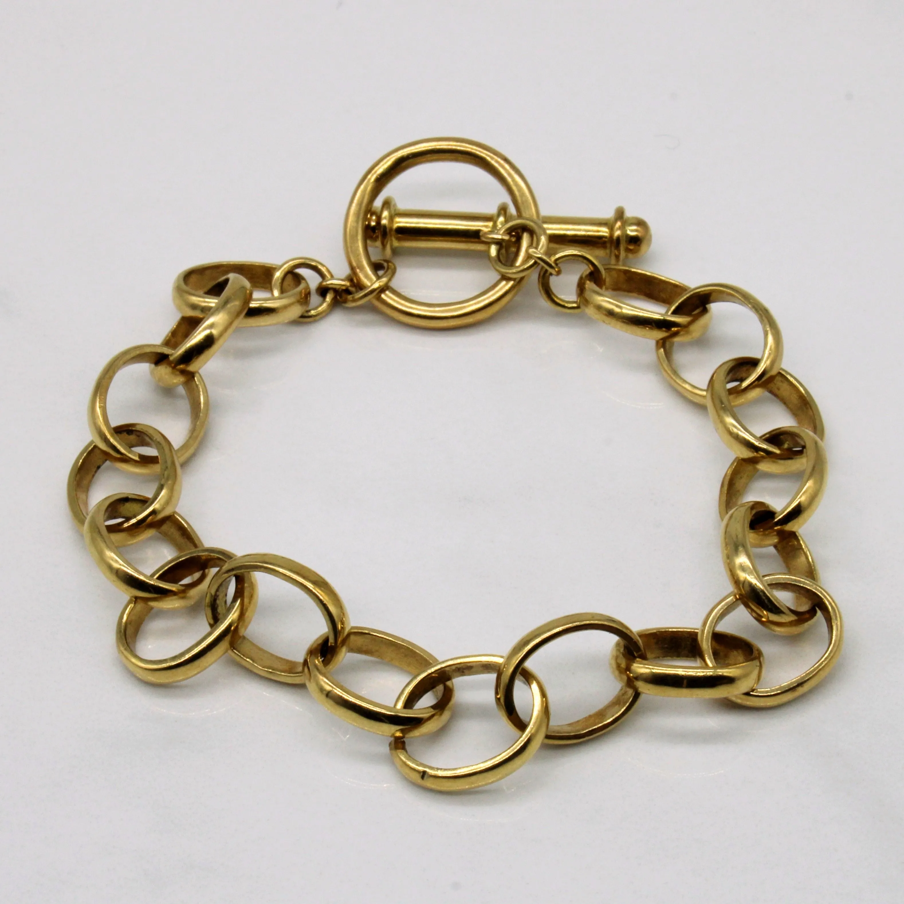 18k Yellow Gold Oval Link Bracelet | 7" | Elegant Line Stylish Appeal