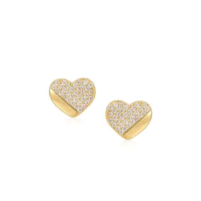 Gold Plated Surgical Steel ? CZ Heart Shaped Earrings Chic Creation