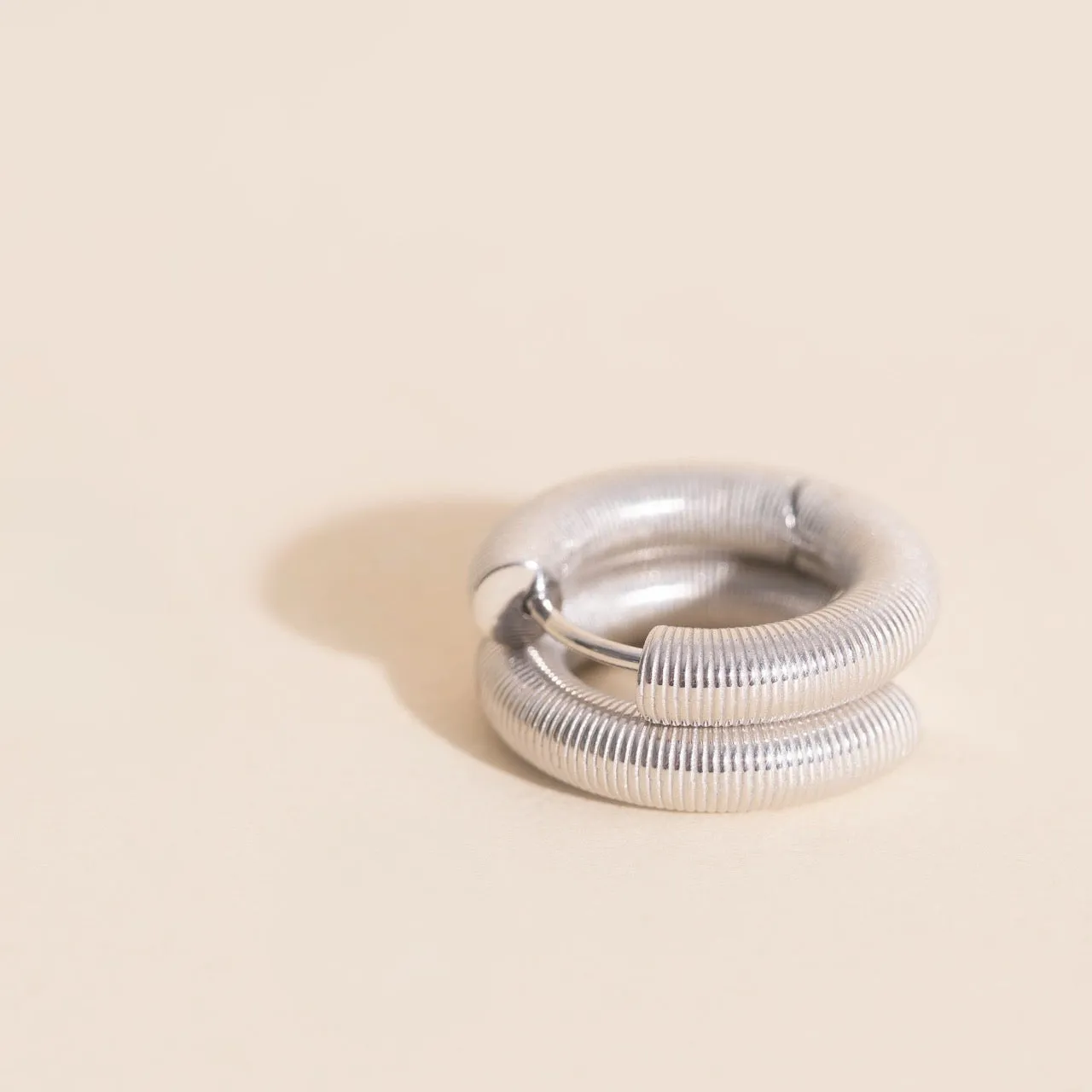 Fashionable Decor Coil Chunky Rounded Huggie Hoop Earrings