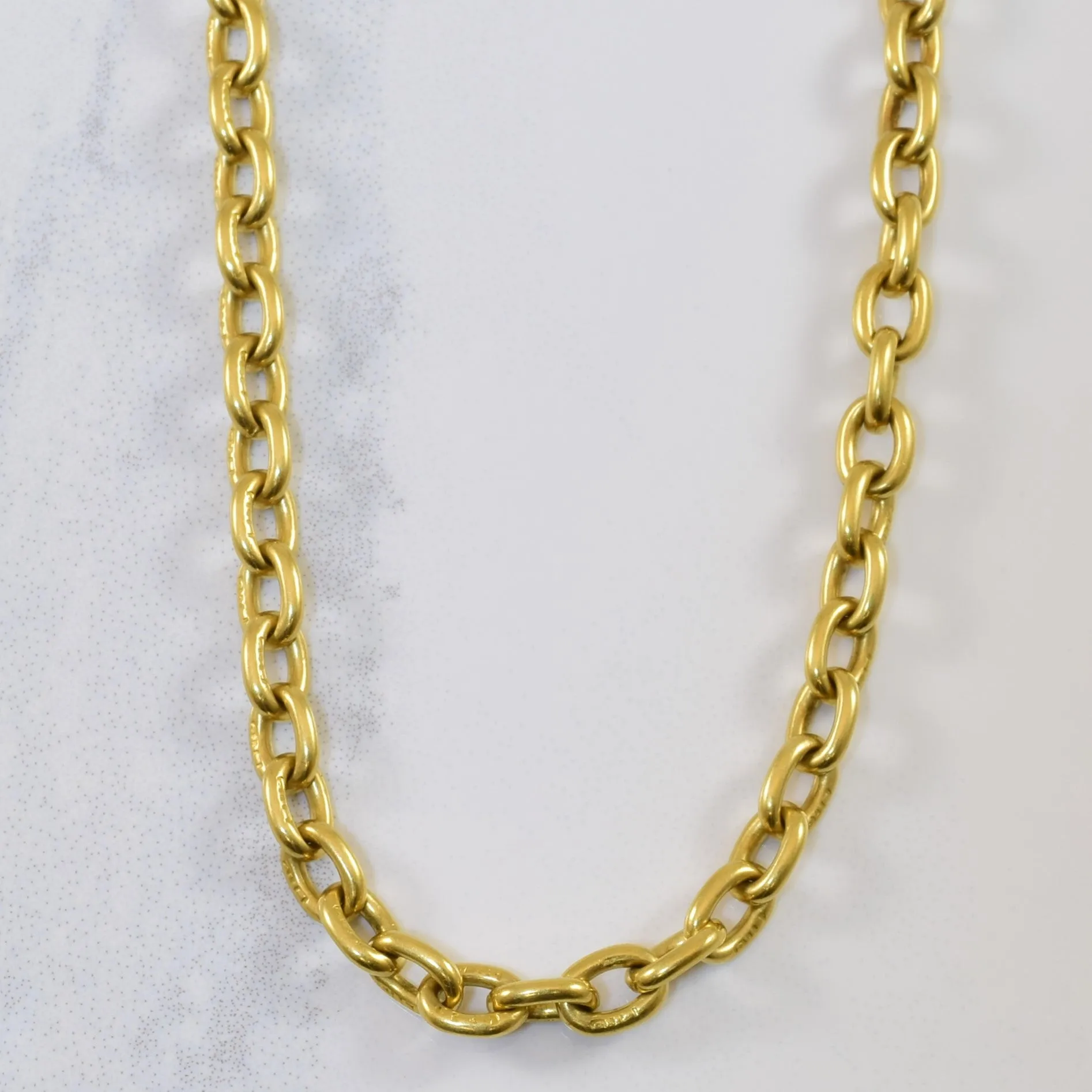 Vintage 18k Yellow Gold Cable Watch Chain | 17.5" | Glow Up Retro Inspired