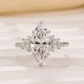 Cool Accent Luxe Design Vintage 3.0Ct Marquise Cut Engagement Ring In Sterling Silver For Women