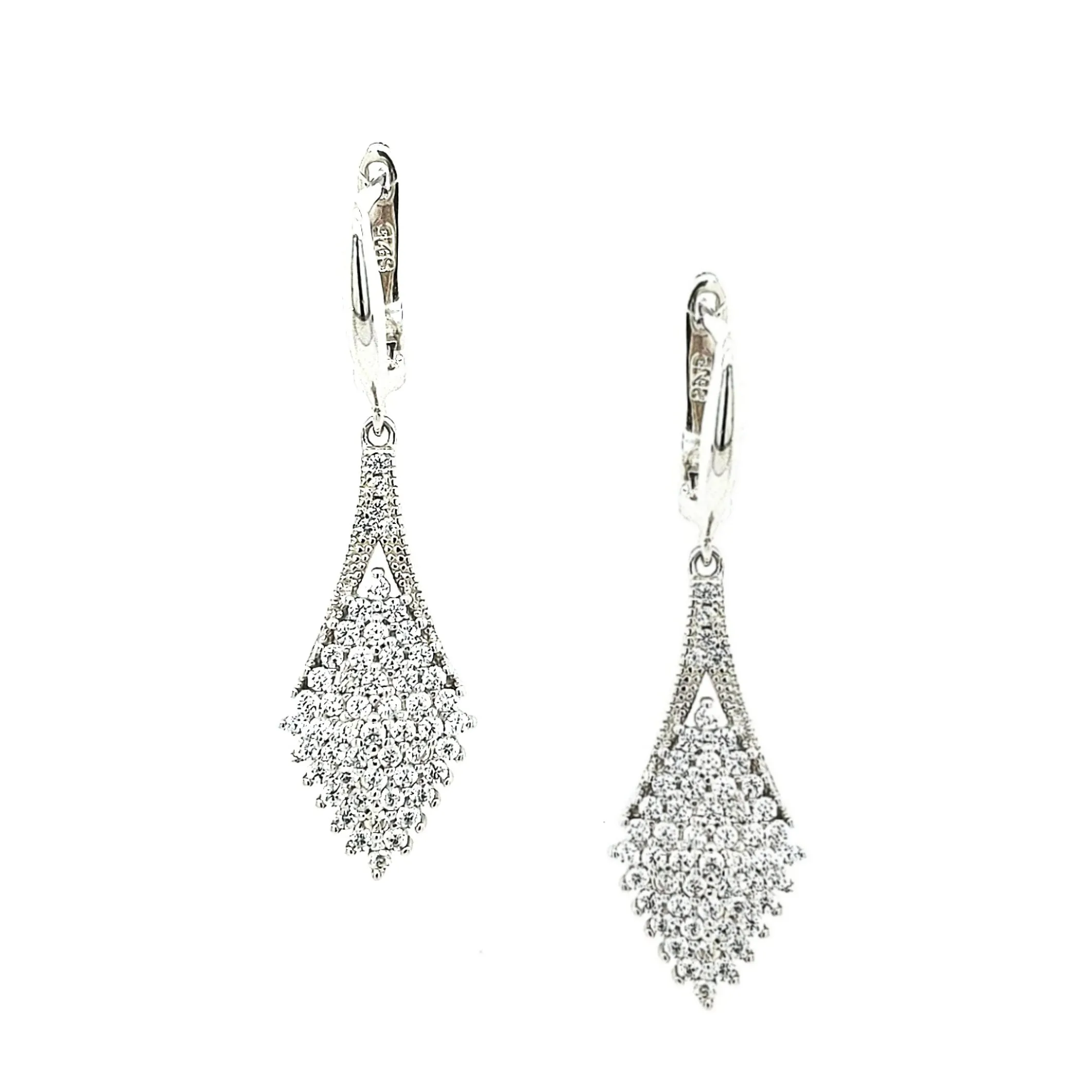Sterling Silver Diamond Shaped CZ Earring Minimalist Accessory Daytime Trinket