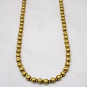 Stylish Contour Vogue Touch Vintage Italian 18k Yellow Gold Beaded Chain Necklace | 16" |