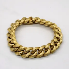 Fashionable pieces Timeless Design Vintage Italian 18k Yellow Gold Curb Link Bracelet | 8" |