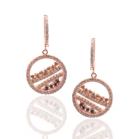 Fashionable Product Rose Gold Plated Sterling Silver Circle Earrings