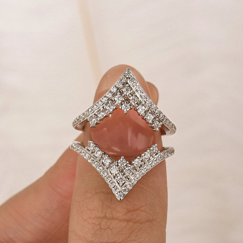 Vintage Engagement Ring Enhancer Insert Wedding Band In Sterling Silver Vibrant Appeal