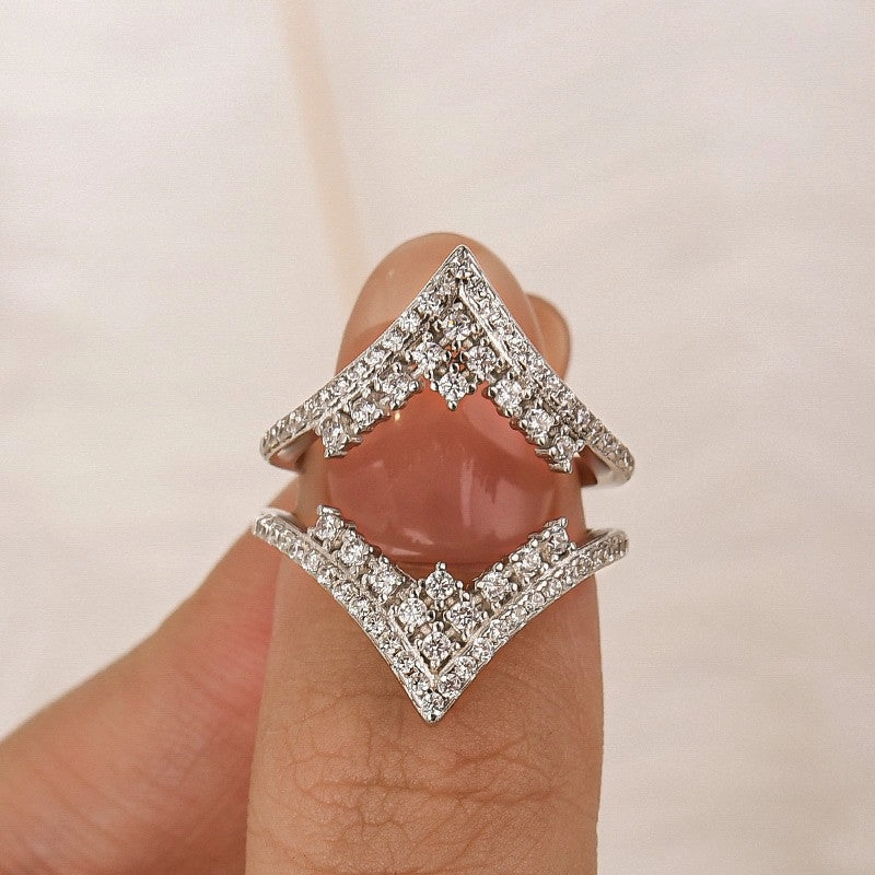 Vintage Engagement Ring Enhancer Insert Wedding Band In Sterling Silver Street Style